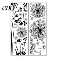 Wall Sticker 2 Sheets Dandelion Wildflower Decals, Peel And Stick Floral Butterflies Bedroom Decoration Stickers for Girls Kids Nursery Living F