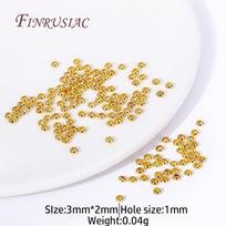 2 Sizes 18K Gold Plated Round Abacus Spacer Beads Bracelet Saucer Beads DIY Jewelry Making Supplies Findings Accessories 50 pcs