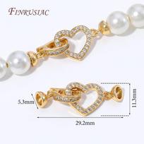 18K Gold Plated Heart CZ Pearl Clasp,Micro Pave Zircon Jewelry End Clasp Connectors For DIY Necklace Bracelet Making Findings 1 pieces