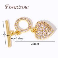 18K Gold Plated Brass with Zircon End Clasps Connectors For Jewelry OT Toggle Clasp For Necklace,DIY Bracelets Accessories 1 pieces