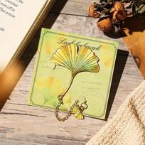 Gilt-Edged Metal Bookmark Exquisite Craft Book Separator Leaf Bookmark  Book Accessories Ginkgo