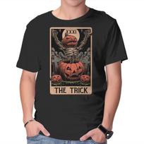 Unisex Crew Neck T-Shirt Halloween Tarot Pumpkin Trick Graphic Short Sleeve Casual Tee XXXXL