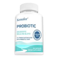 Probiotic Capsules, 10 Strain Custom Digestive Health Blend with Prebiotic Fiber, Daily Gut Comfort & Microflora Balance 120PCS white