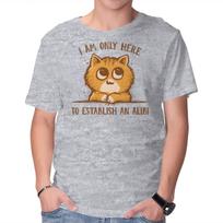 Unisex Crew Neck T-Shirt Only Here For The Alibi Graphic Short Sleeve Casual Tee L