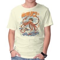 Unisex Crew Neck T-Shirt The Tako Sushi Graphic Short Sleeve Casual Tee XXXL
