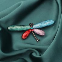 Dragonfly Brooch Jewelry Decorative Pin Accessory Lightweight Metal Alloy Craft Handmade Design for Clothing Bags Hats and Gifts One Size