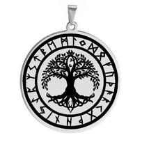 Yggdrasil World Tree Viking Runes Norse Mythology Pendant Necklace for Women Men Gifts Stainless Steel Jewelry Accessory