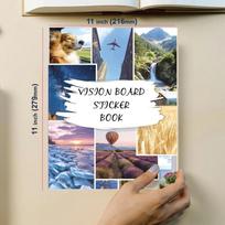 DIY Vision Board Scrapbook Art Dream Goals Vision Board Sticker Book Motivational Dream Collage Kit Photo Prop for Goal Setting white