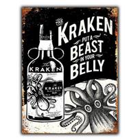 METAL SIGN WALL PLAQUE KRAKEN RUM Retro Vintage Advert Kitchen Bar Man CaveAluminum 20x30cm（7.8x11.8inch）