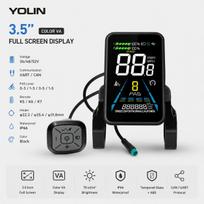 Yolin 36V 48V 52V Elektrinio dviračio spalvotas LCD ekranas Ebike LCD UART protokolo ekranas skirtas ENGWE Ebike juoda