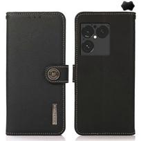 For Sony Xperia 1 VIII KHAZNEH Custer Leather RFID Phone Case juoda