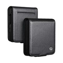QIALINO Compatible For Samsung Galaxy Z Flip7 5G QIALINO Case Litchi Textured Top Layer Genuine Cow Leather PC Flip Phone Cover wi juoda