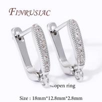 18K Gold Plated Brass Zircon Earrings Hook Clasp Accessories For Earrings Earring Fixtures Earwires Fastener Findings For DIY 1 pair