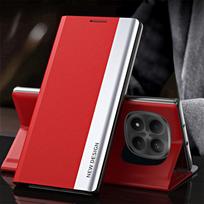 4 Generation Plating Magnetic Flip Stand Leather Phone Case for Redmi Note 15 14 13 12 11 Pro Plus Full Protect Shockproof Funda Redmi Note 14 Pro 5G (Global) raudona