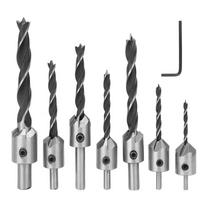 7PCS High Speed Steel Wood Drill Bit Set 5 Flute Chamfer Tool Countersunk Drill Bit  For Carpentry