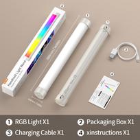 Magnetic Handheld Light Wand RGB Mini LED Video Light Stick Camera Tube Light for Studio Photography YouTube Vlog balta