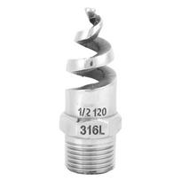 Spiral Nozzle SPJT 316L Stainless Steel Male Thread Anti‑Clogging Watering Accesssories(G1/2 DN15 ) šviesiai pilka spalva