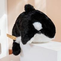 Chubby Seal Plush Toys Fluffy Orca Whale Stuffed Ocean Animal Killer Whale Soft Dolls With Small Black Eyes Cuddle Birthday Gift 24cm