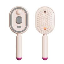 3 in 1 Electric Spray Air Cushions Massage Comb Self Cleaning Steam Anti-Tangle Essential Oil Misting Hair Brush Reduce Frizz rožinė