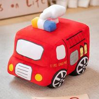 Fire Engine Excavator Plush Toy Stuffed Soft Fire Truck Plush Dolls Kids Hug Sleep Pillow Birthday Gifts Valentine's Day Present 25-28cm