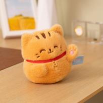 Adorable Maneki-neko Plush Toys Cute Chubby Lucky Waving Hand Cat Doll Funny Desktop Pets Car Decor Nice Birthday Gift 15cm geltona