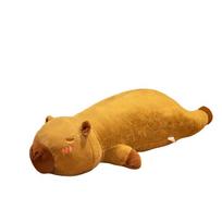 60/80cm Cartoon Strip Capybara Plush Doll Pillow Kawaii Animal Pink Brown Couple Soft Capybara Plush Toy Gift For Girlfriend about 60cm