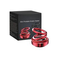 Portable Kinetic Energy Mini Heater Car Air Freshener Double Ring Rotating Solar Air Purifier Perfume Aromatherapy Machine raudona