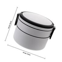 2-Layer Portable Bento Box Plastic Microwave Safe Large Lunch Container Sealed Dustproof Food Storage for Adults Commuting pilka