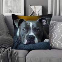 Vikama Pitbull Relaxation Pattern Pillowcase—Perfect For Decorating Your Living Room Or Bedroom With Comfortable Home Decor Peach skin 18*18(CM)-1Pcs