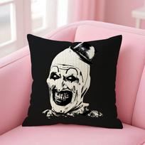 Classic Movie Terrifier Cushion Cover Natural Linen Pillow Case Double-Sided Print Decorative Sofa Pillowcase Home Decor Gift Peach skin 18*18(CM)-1Pcs