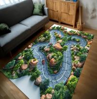 Tekstūruotas raudonas abstraktus kilimas Modernus 3D iliuzijos grindų kilimėlis svetainei Drąsus minimalistinis kilimo dizainas Šiuolaikinio meno namų dekoras 120x160cm
