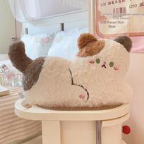 Super Soft Calico Kitten Pillow - Cute Plush Toy Cushion for Girls' Beds, Sofa, or Birthday Gift