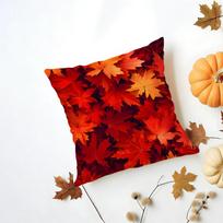 Rudens klevo lapų pagalvės užvalkalas Skalbiamas lininis užvalkalas Minkštas kasdieniam sofos lovos namų kambario dekoravimui Peach skin 18*18(CM)-1Pcs beige