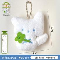 Four-Leaf Clover Fox Plush Keychain Doll