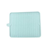 Kitchen Silicone Drying - Heat Non- Countertop Pad for Dish Drying and Cutting Boards One Size žalia