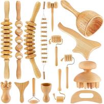 16-in-1 Wood Therapy Massage Tools Set for Body Sculpting Lymphatic Drainage Massager Maderoterapia Kit Therapy Tools Muscle Pain Relief Women Face 16PCS