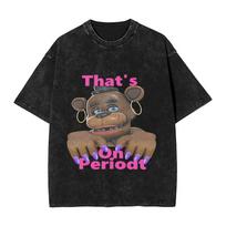 FNAF At Freddys Washed T Shirt Men  Street Style Casual T Shirts Summer O Neck Fashion Tee Shirt Design Oversized Clothes 2XL