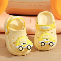 Kids EVA Soft Sole Slip Clogs Cartoon Car Pattern Home Outdoor Dual Use Baby Slippers For Boys And Girls 21-22 [inner length 13cm]