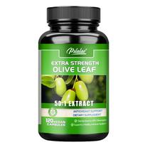 Pslalae Extra Strong Olive Leaf Capsules, 50:1 ratio, 40% oleuropein, antioxidant, suitable for adults. 120*1