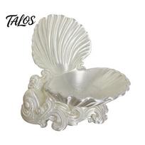 One-piece Molded Tray 3D Printed Shell Jewelry Tray, Decorative Desktop Storage Organizer for Dressing Trinket Dish Table, Opening Rings Earrings And B gray