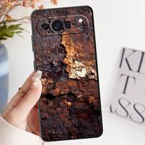 Phone Case for Google Pixel 8a 7a 6a 10 9 Pro XL 9a 6 7 8 Pro Black Soft Shell Retro Rust Design Google Pixel 6a