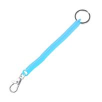 Lanyard Retractable Spiral Stretch Keychain Key Cord Clasp Elastic Ropes Spring Rope Key Ring šviesiai mėlyna spalva