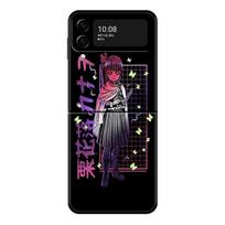 Demon Slayer Nezuko Tanjirou Eye telefono dėklas, skirtas Samsung Galaxy Z Flip 4 Z Flip3 5g Shell, skirtas Galaxy Z Flip kietu viršeliu Couqe Samsung Z Flip3 5G