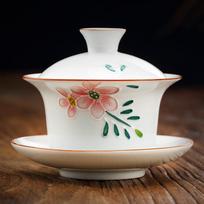 Rankų darbo reljefinis raštas Keraminis Gaiwan arbatos puodelis Nešiojamas kelioninis arbatos dubuo namų porcelianiniai arbatos reikmenys Priedai Indai asmeninis puodelis A 10.5x9.2cm  160ml