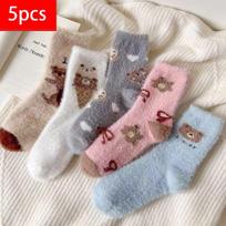 Mink Velvet kojinės Moteriškos kojinės iki blauzdos vidurio žieminės storinančios paminkštintos šaltos šiltos kojinės Mielos universalios koralinės aksominės kojinės ant grindų one size