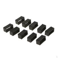 10 vienetų juodos gumos pakaitinės laikiklio kilpos Laikrodžio dirželio galo laikiklis 18 mm black