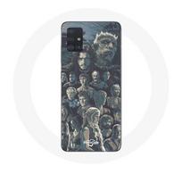 Coque pour Samsung Galaxy A71 Game of Thrones Saison 8 Le Trône de Fer Affiche Personnages Fond Gris pilka