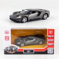 1/36 mastelio „Ford GT Diecast“ automobilio modelio žaislas, patraukiama atgal žaislinė transporto priemonė su atviromis durimis vaikams, mažiems berniukams ir mergaitėms dovanų kolekcija 1/36-Size:12*5*2.9cm pilka
