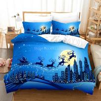 2024 Deer and Forest Print Microfiber Duvet Cover Set 3 Piece Bedding Christmas Gift Duvet Cover Bed Set Quilt Cover Pillowcase EU single(135x200cm)