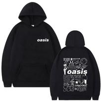 Rock Band O-Oasis Graphic Print Hoodie Men Women Gothic Oversized Streetwear Man Casual Cotton Vintage Hoodies S